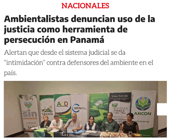 Grandes medios de comunicación de Panamá visibilizan la situación de defensores ambientales image